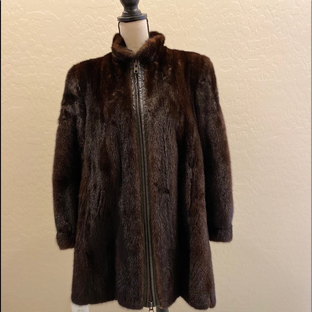 EUC custom made mink 3/4 length swing jacket